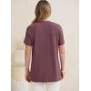 image:imageANRABESS Womens Waffle Knit Tops Summer Short Sleeve Henley Shirts Dressy Casual Blouse 2026 Spring Loose Tunics OutfitsMauve