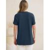 image:imageANRABESS Womens Waffle Knit Tops Summer Short Sleeve Henley Shirts Dressy Casual Blouse 2026 Spring Loose Tunics OutfitsNavy Blue