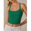 image:imageANRABESS Womens Workout Tops Ribbed Crop Tank Backless Sleeveless Scoop Neck Going Out Camis Shirts 2026 Summer Gym ClothesGreen