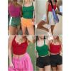 image:imageANRABESS Womens Workout Tops Ribbed Crop Tank Backless Sleeveless Scoop Neck Going Out Camis Shirts 2026 Summer Gym ClothesHot Pink