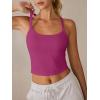 image:imageANRABESS Womens Workout Tops Ribbed Crop Tank Backless Sleeveless Scoop Neck Going Out Camis Shirts 2026 Summer Gym ClothesHot Pink