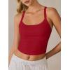 image:imageANRABESS Womens Workout Tops Ribbed Crop Tank Backless Sleeveless Scoop Neck Going Out Camis Shirts 2026 Summer Gym ClothesRed