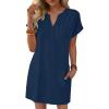 image:imageANRABESS Summer Dresses for Women Casual V Neck Short Sleeve Mini Tshirt Dress 2026 Loose Fit Beach Vacation Shift SundressBlue