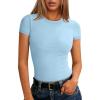 image:imageANRABESS Women Short Sleeve Tops Summer 2026 Double Lined Crewneck T Shirt Basic Tight Workout Tee Y2k ClothesLight Blue