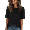 image:imageANRABESS Womens Half Sleeve Tops Summer Basic Tee Crew Neck Casual Soft WrinkleFree Fabric TShirts 2026 Trendy ClothesBlack