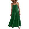 image:imageANRABESS Womens Maxi Dress 2026 Summer Casual Sleeveless Spaghetti Strap Boho Sundress Flowy Tiered Beach Vacation Long DressForest Green