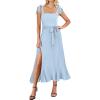 image:imageANRABESS Womens Square Neck Ruffle Split Midi Elegant Formal Wedding Guest Cocktail Bridesmaid Graduation Party DressesLight Blue