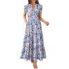 Blue Orange Floral
