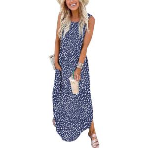 image:imageANRABESS Women Summer Maxi Dress Beach Vacation Sundress Sleeveless Casual Loose Shirt Dresses 2026 Travel OutfitsDots