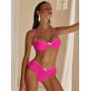 image:imageANRABESS Bikini Sets for Women Two Piece Cheeky Swimsuit String Sexy Ruffle High Cut Triangle Bathing Suit Cute Swimwear 2026Hot Pink