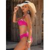 image:imageANRABESS Bikini Sets for Women Two Piece Cheeky Swimsuit String Sexy Ruffle High Cut Triangle Bathing Suit Cute Swimwear 2026Hot Pink