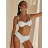 image:imageANRABESS Bikini Sets for Women Two Piece Cheeky Swimsuit String Sexy Ruffle High Cut Triangle Bathing Suit Cute Swimwear 2026White