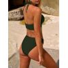 image:imageANRABESS Bikini Sets for Women Two Piece Swimsuits Sexy V Neck Halter String Bathing Suit 2026 Summer Beach SwimwearArmy Green