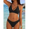 image:imageANRABESS Bikini Sets for Women Two Piece Swimsuits Sexy V Neck Halter String Bathing Suit 2026 Summer Beach SwimwearBlack