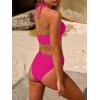 image:imageANRABESS Bikini Sets for Women Two Piece Swimsuits Sexy V Neck Halter String Bathing Suit 2026 Summer Beach SwimwearHot Pink