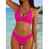 image:imageANRABESS Bikini Sets for Women Two Piece Swimsuits Sexy V Neck Halter String Bathing Suit 2026 Summer Beach SwimwearHot Pink
