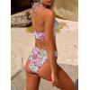 image:imageANRABESS Bikini Sets for Women Two Piece Swimsuits Sexy V Neck Halter String Bathing Suit 2026 Summer Beach SwimwearWhite Red Floral