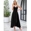 image:imageANRABESS Formal Dresses for Women Evening Party Cocktail Long Dress Split Elegant V Neck Wrap Ruffle Wedding Guest DressesBlack