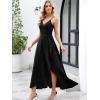 image:imageANRABESS Formal Dresses for Women Evening Party Cocktail Long Dress Split Elegant V Neck Wrap Ruffle Wedding Guest DressesBlack