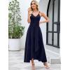 image:imageANRABESS Formal Dresses for Women Evening Party Cocktail Long Dress Split Elegant V Neck Wrap Ruffle Wedding Guest DressesNavy Blue