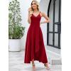 image:imageANRABESS Formal Dresses for Women Evening Party Cocktail Long Dress Split Elegant V Neck Wrap Ruffle Wedding Guest DressesRed