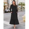 image:imageANRABESS Long Sleeve Midi Dresses for Women Casual 2026 Spring Crewneck A Line Tiered Flowy Loose Trendy Dresses with PocketsBlack
