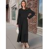 image:imageANRABESS Long Sleeve Midi Dresses for Women Casual 2026 Spring Crewneck A Line Tiered Flowy Loose Trendy Dresses with PocketsBlack