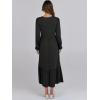image:imageANRABESS Long Sleeve Midi Dresses for Women Casual 2026 Spring Crewneck A Line Tiered Flowy Loose Trendy Dresses with PocketsBlack