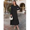 image:imageANRABESS Long Sleeve Midi Dresses for Women Casual 2026 Spring Crewneck A Line Tiered Flowy Loose Trendy Dresses with PocketsBlack