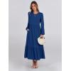 image:imageANRABESS Long Sleeve Midi Dresses for Women Casual 2026 Spring Crewneck A Line Tiered Flowy Loose Trendy Dresses with PocketsBlue