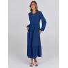 image:imageANRABESS Long Sleeve Midi Dresses for Women Casual 2026 Spring Crewneck A Line Tiered Flowy Loose Trendy Dresses with PocketsBlue