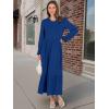 image:imageANRABESS Long Sleeve Midi Dresses for Women Casual 2026 Spring Crewneck A Line Tiered Flowy Loose Trendy Dresses with PocketsBlue