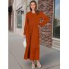 image:imageANRABESS Long Sleeve Midi Dresses for Women Casual 2026 Spring Crewneck A Line Tiered Flowy Loose Trendy Dresses with PocketsBrick Red