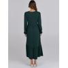 image:imageANRABESS Long Sleeve Midi Dresses for Women Casual 2026 Spring Crewneck A Line Tiered Flowy Loose Trendy Dresses with PocketsDark Green