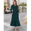 image:imageANRABESS Long Sleeve Midi Dresses for Women Casual 2026 Spring Crewneck A Line Tiered Flowy Loose Trendy Dresses with PocketsDark Green