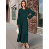 image:imageANRABESS Long Sleeve Midi Dresses for Women Casual 2026 Spring Crewneck A Line Tiered Flowy Loose Trendy Dresses with PocketsDark Green