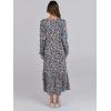 image:imageANRABESS Long Sleeve Midi Dresses for Women Casual 2026 Spring Crewneck A Line Tiered Flowy Loose Trendy Dresses with PocketsFloral Blue Purple