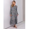 image:imageANRABESS Long Sleeve Midi Dresses for Women Casual 2026 Spring Crewneck A Line Tiered Flowy Loose Trendy Dresses with PocketsFloral Blue Purple
