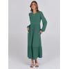 image:imageANRABESS Long Sleeve Midi Dresses for Women Casual 2026 Spring Crewneck A Line Tiered Flowy Loose Trendy Dresses with PocketsGrass Green