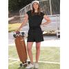 image:imageANRABESS Rompers for Women Summer 2026 Casual Cap Sleeve Crewneck Drawstring One Piece Jumpsuit Outfits with PocketsBlack