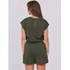 image:imageANRABESS Rompers for Women Summer 2026 Casual Cap Sleeve Crewneck Drawstring One Piece Jumpsuit Outfits with PocketsDark Green