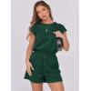 image:imageANRABESS Rompers for Women Summer 2026 Casual Cap Sleeve Crewneck Drawstring One Piece Jumpsuit Outfits with PocketsDeep Green