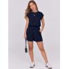 image:imageANRABESS Rompers for Women Summer 2026 Casual Cap Sleeve Crewneck Drawstring One Piece Jumpsuit Outfits with PocketsNavy Blue