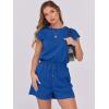image:imageANRABESS Rompers for Women Summer 2026 Casual Cap Sleeve Crewneck Drawstring One Piece Jumpsuit Outfits with PocketsRoyal Blue