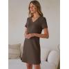 image:imageANRABESS Summer Dress for Women 2026 Beach Vacation Clothes Short Sleeve V Neck Casual T Shirt Sundresses Travel HolidayBrown
