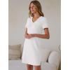 image:imageANRABESS Summer Dress for Women 2026 Beach Vacation Clothes Short Sleeve V Neck Casual T Shirt Sundresses Travel HolidayWhite