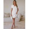 image:imageANRABESS Summer Dress for Women 2026 Beach Vacation Clothes Short Sleeve V Neck Casual T Shirt Sundresses Travel HolidayWhite