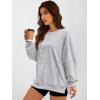 image:imageANRABESS Women Oversized Long Sleeve Sweatshirts Crewneck Side Slit Loose Teen Girl Pullover Top 2026 Fall Y2K Trendy Outfits Light Grey XLarge