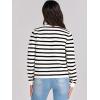 image:imageANRABESS Women Striped Cardigan Sweaters Button Down Cropped Knit Lady Jackets Coat 2025 Fall Outfits Trendy ClothesWhite Black Stripe