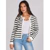 image:imageANRABESS Women Striped Cardigan Sweaters Button Down Cropped Knit Lady Jackets Coat 2025 Fall Outfits Trendy ClothesWhite Black Stripe